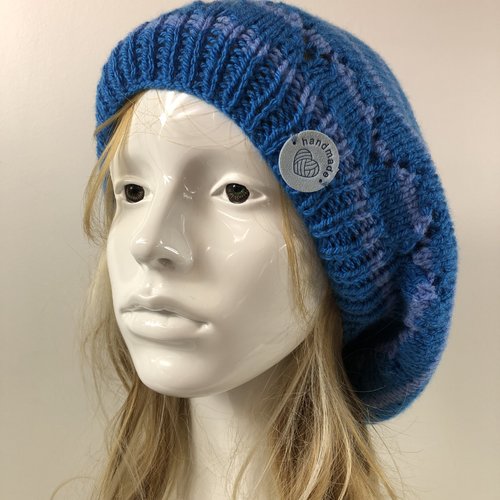 Béret laine tricoté main réf 7594 modèle unique