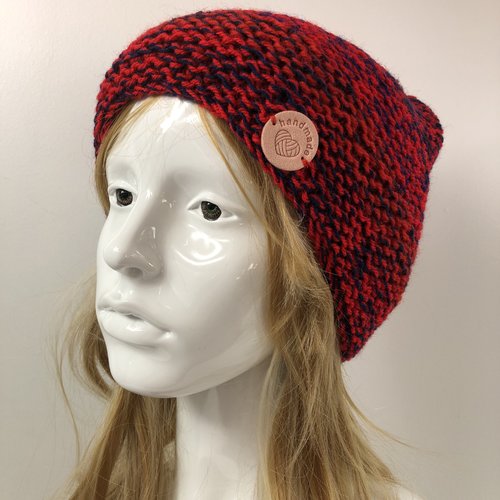 Bonnet laine tricoté main réf 7851 modèle unique
