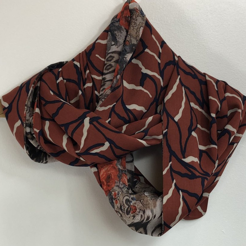 Echarpe tubulaire /snood tissus réversible réf 0213