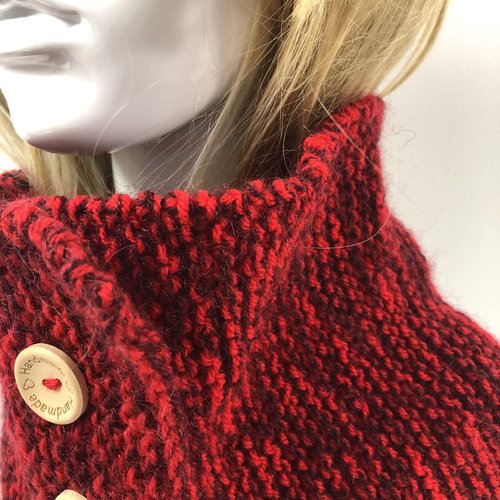 Snood laine tricoté main réf 8022 modèle unique