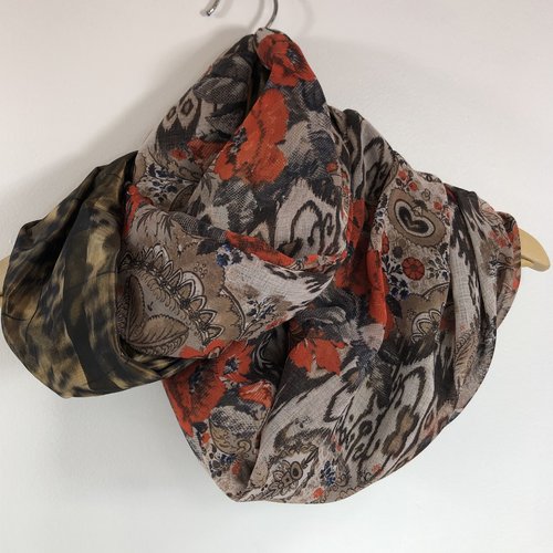 Echarpe tubulaire /snood tissus réversible réf 2199