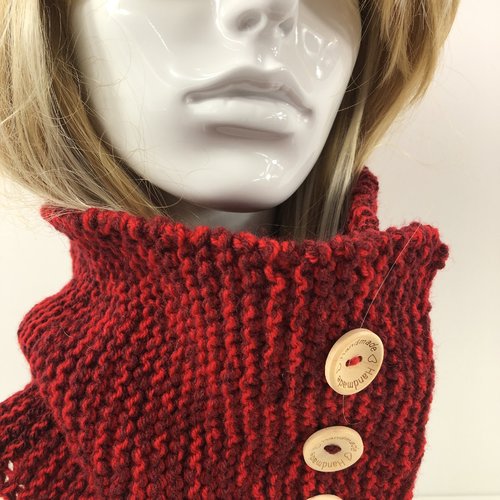 Snood laine tricoté main réf 8062 modèle unique