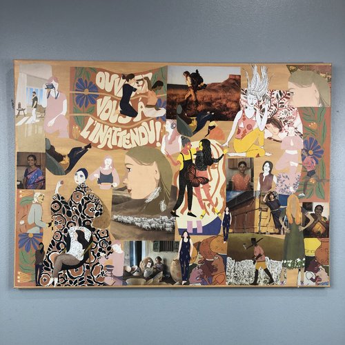 Tableaux peinture/collage toile tendue réf 4804