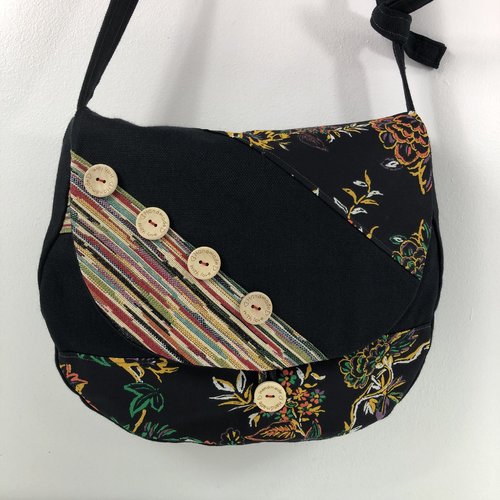 Sac besace tissus patchwork bandoulière collection laura 7237