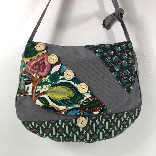 Sac besace tissus patchwork bandoulière collection laura 7252
