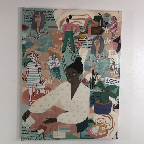 Tableaux collage  toile tendue 2513