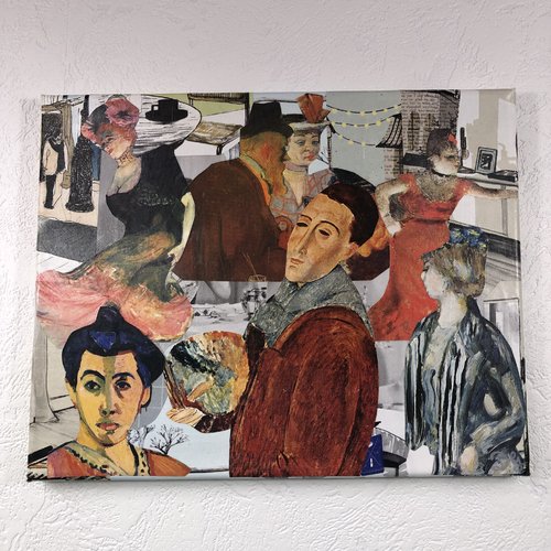 Tableaux collage  toile tendue 1354