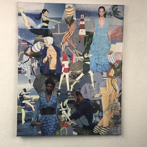 Tableaux collage  toile tendue 1163