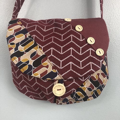 Sac minaudière tissus patchwork collection lina réf 5073
