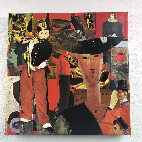 Tableaux carré  collage  toile tendue 1919