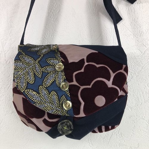 Sac minaudière tissus patchwork collection lina réf 0878