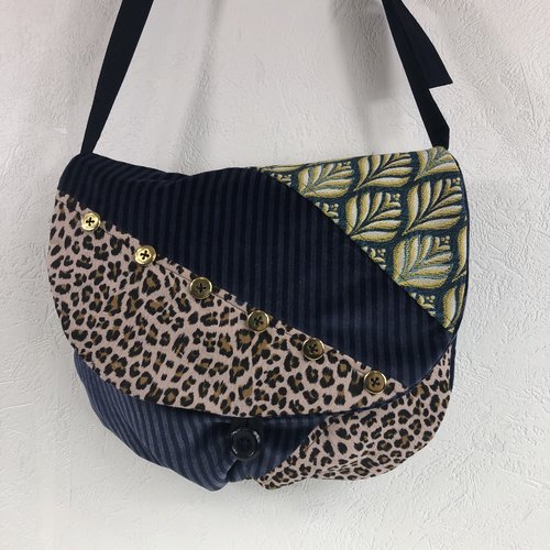 Sac besace tissus patchwork bandoulière collection lyna 0962