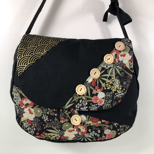 Sac besace tissus patchwork bandoulière collection laura 7284