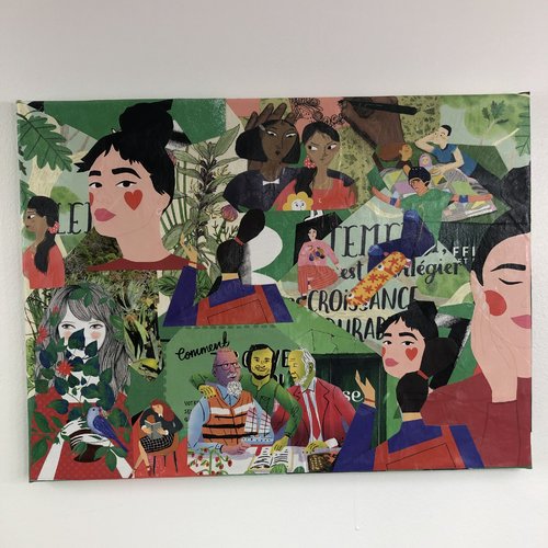 Tableaux collage  toile tendue 3013