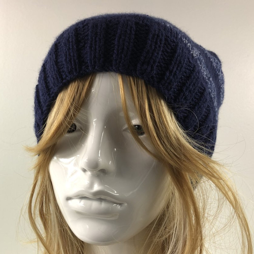Bonnet laine tricoté main réf 2475 modèle unique