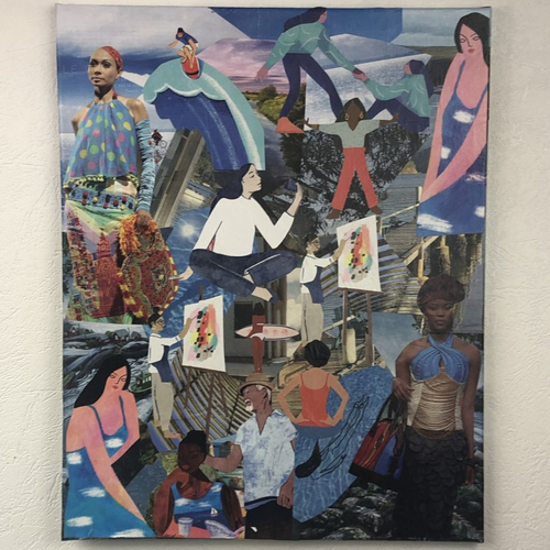 Tableaux collage  toile tendue 1139