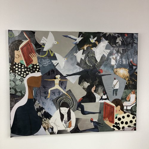 Tableaux collage  toile tendue 2924