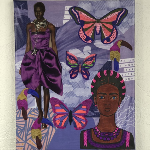 Tableaux collage  toile tendue 1068