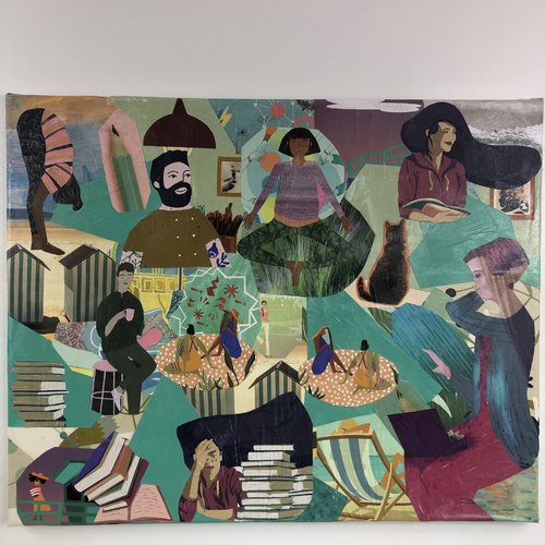 Tableaux collage  toile tendue 2995