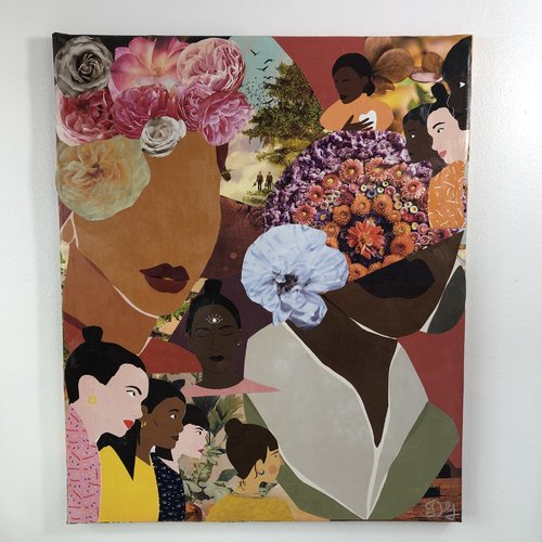 Tableaux collage  toile tendue 2607