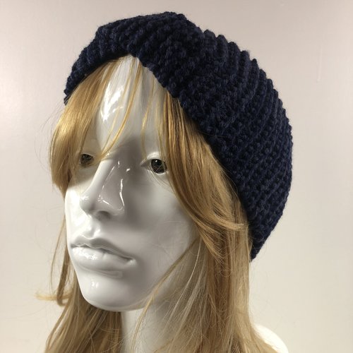 Bandeau laine tricoté main réf 3032