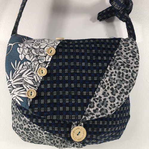 Sac minaudière tissus patchwork collection lina réf 7044