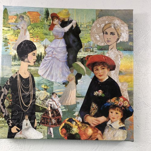 Tableaux carré  collage  toile tendue 1280