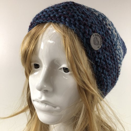Bonnet laine tricoté main réf 3540 modèle unique
