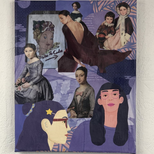 Tableaux collage  toile tendue 1071