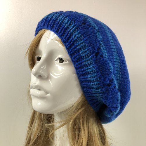 Béret laine tricoté main réf 7438  modèle unique