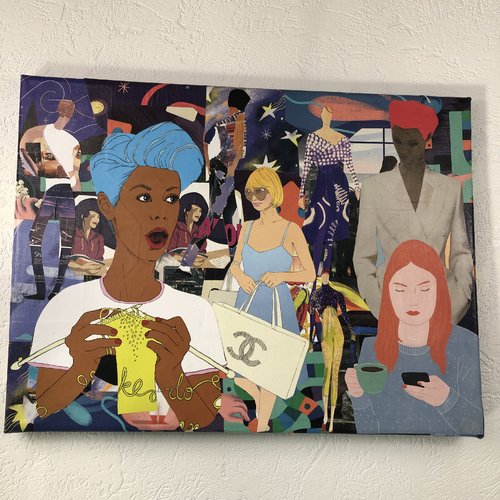 Tableaux collage  toile tendue 1341