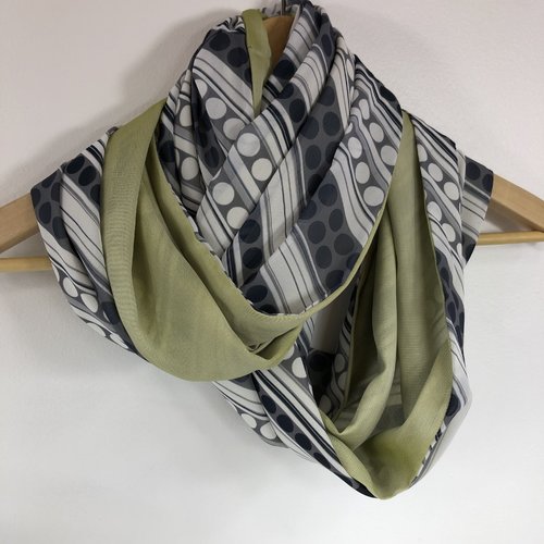 Echarpe tubulaire /snood tissus réversible réf 2087