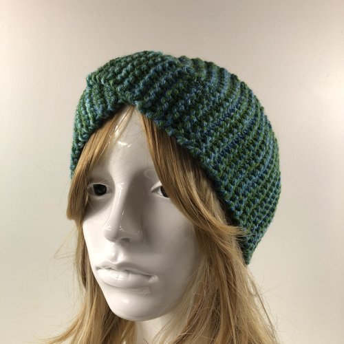 Bandeau laine tricoté main réf 2682