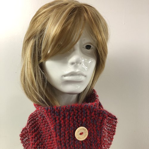 Snood laine tricoté main réf 7900 modèle unique