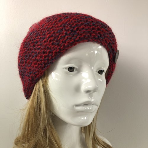 Bonnet laine tricoté main réf 7905 modèle unique