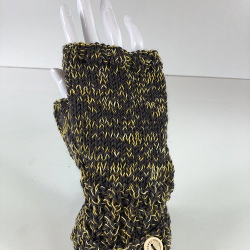 Mitaines avec pouce laine tricoté main réf 5508 modèle unique