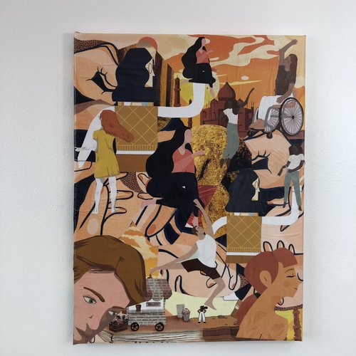 Tableaux collage  toile tendue 2721