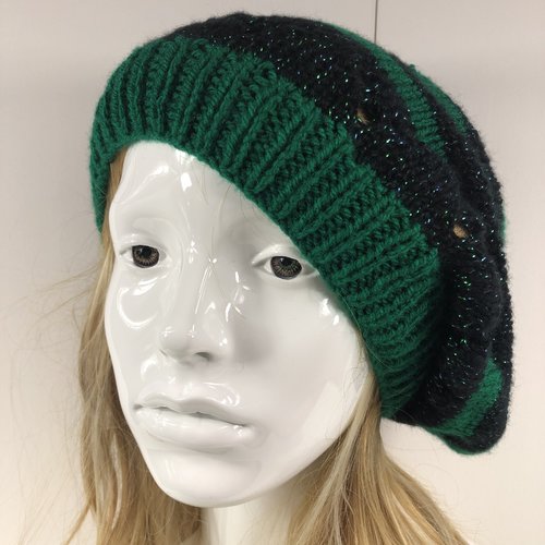 Béret laine tricoté main réf 6173  modèle unique