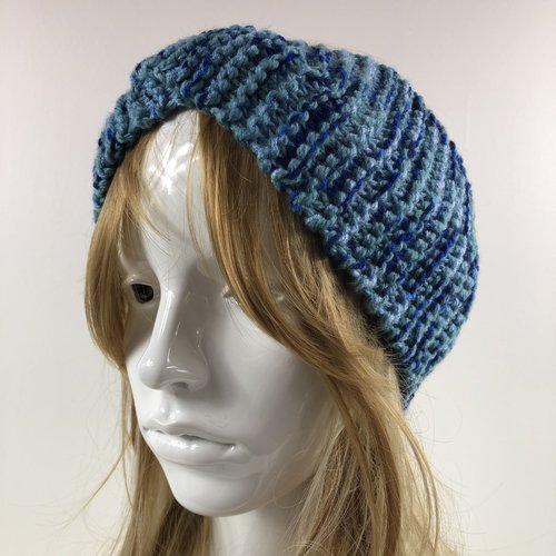 Bandeau laine tricoté main réf 2929