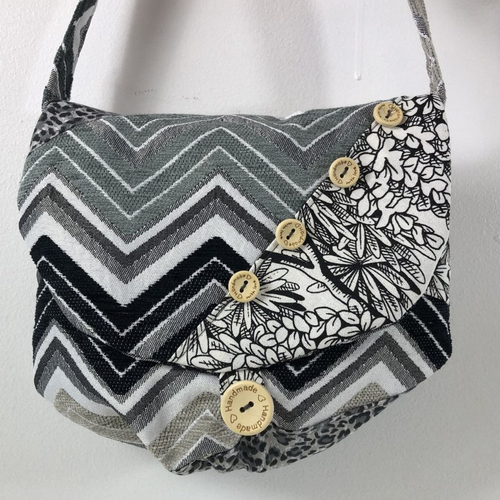 Sac minaudière tissus patchwork collection lina réf 7350