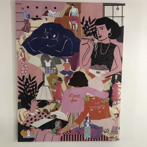 Tableaux collage  toile tendue 2517