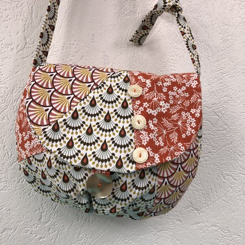 Sac minaudière tissus patchwork collection lina réf 1771