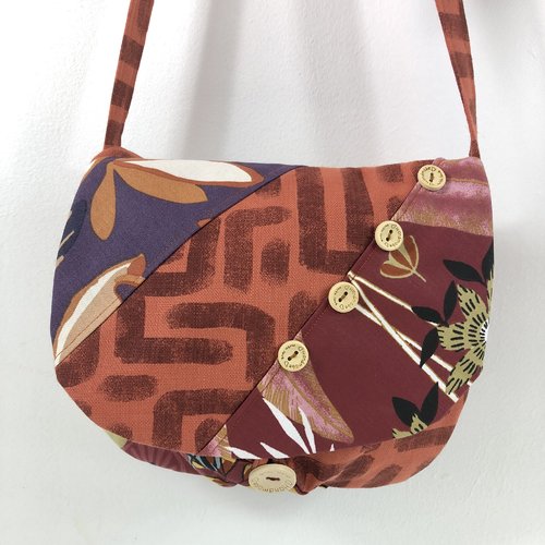 Sac minaudière tissus patchwork collection lina réf 7340