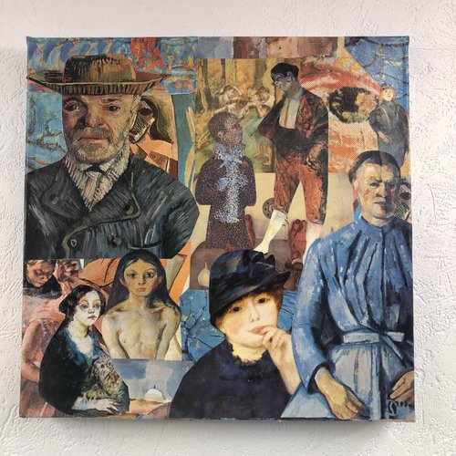 Tableaux carré  collage  toile tendue 1906