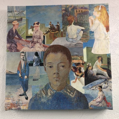 Tableaux carré  collage  toile tendue 1923