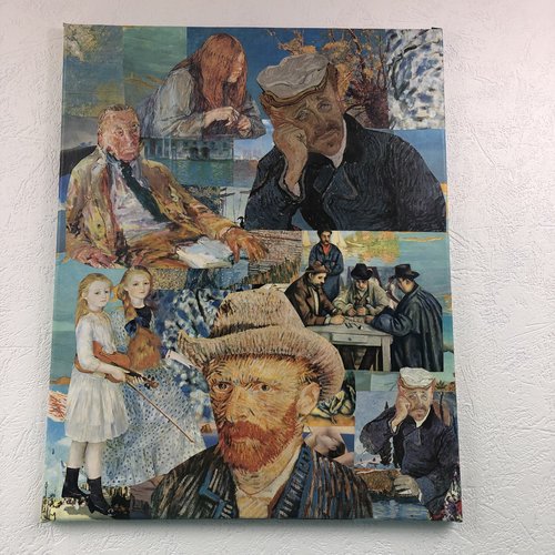 Tableaux collage  toile tendue 1972