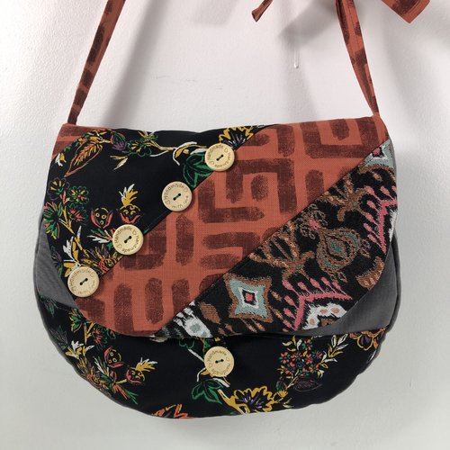 Sac besace tissus patchwork bandoulière collection laura 7242