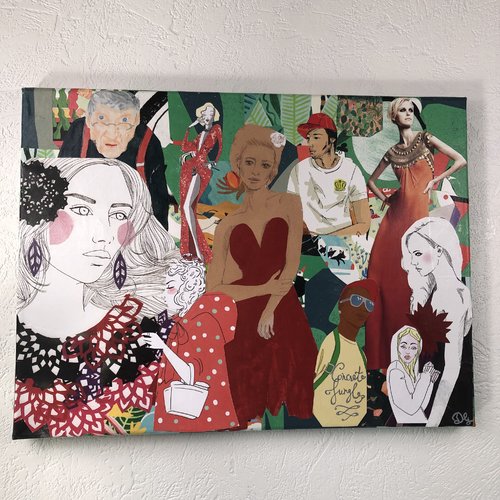 Tableaux collage  toile tendue 1332