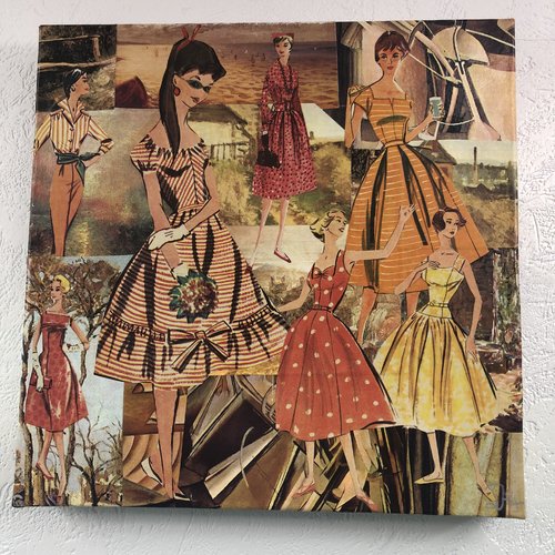 Tableaux carré  collage  toile tendue 2011