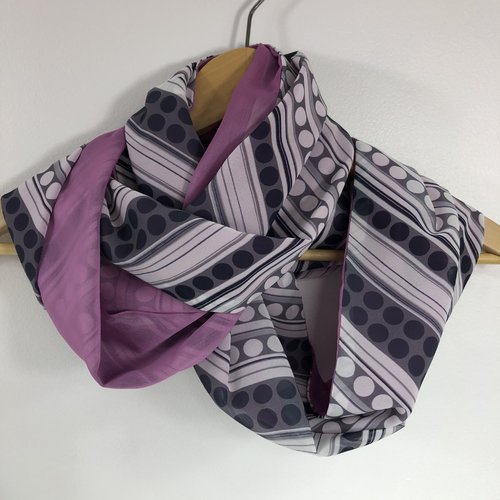 Echarpe tubulaire /snood tissus réversible réf 1804